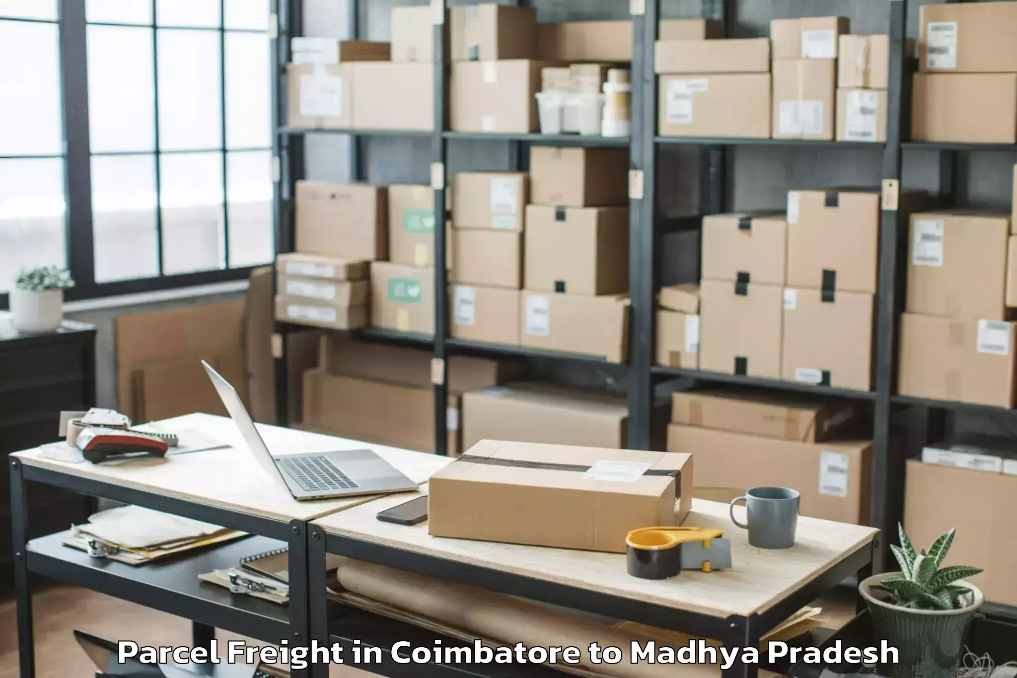 Easy Coimbatore to Manawar Parcel Freight Booking